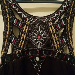 Beaded And Embroidered Beach Cover-up - Small